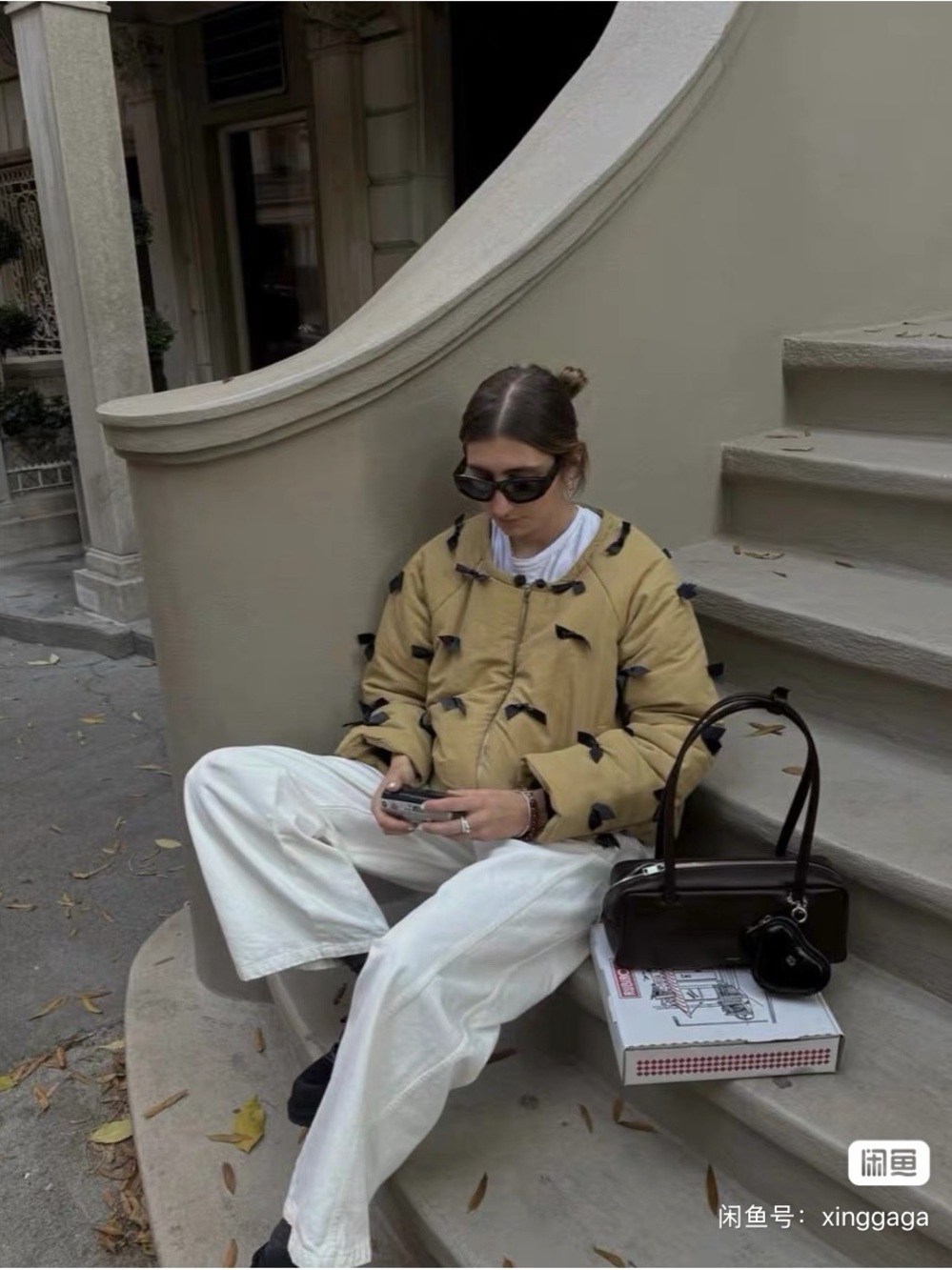 Sea New York Mustard Puffer Jacket with Black Ribbon Bows - Picture 5 of 5
